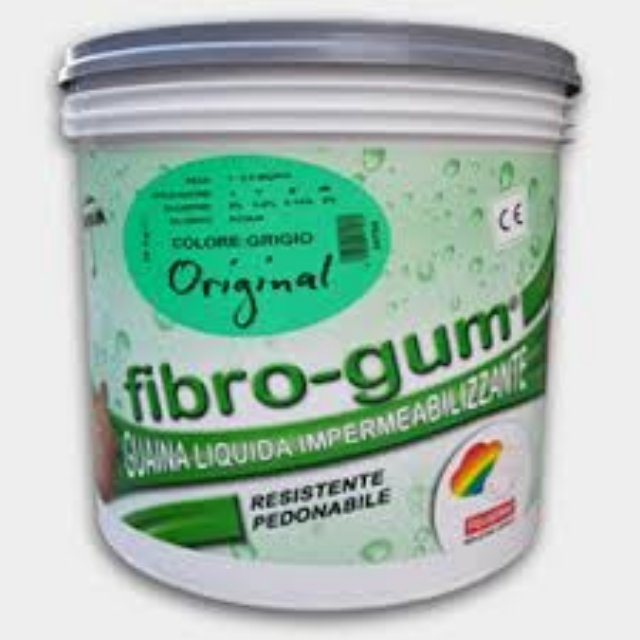 Guaina liquida fibro-gum impermeabilizzante resistente pedonabile colore grigio Kg.1 Liquiplast