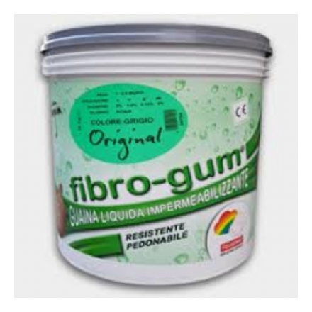 Guaina liquida fibro-gum impermeabilizzante resistente pedonabile colore grigio Kg.5 Liquiplast