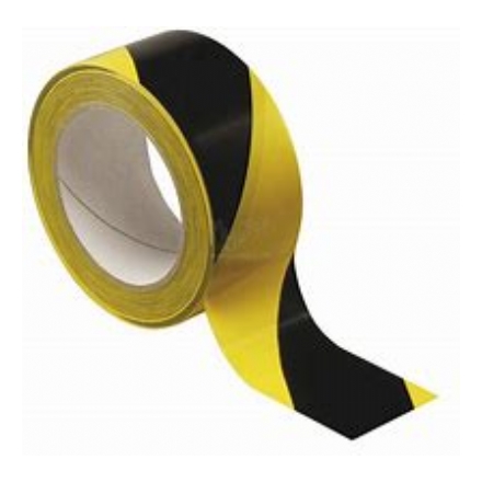 Nastro adesivo segnalatore giallo e nero m.33x50 mm Basic