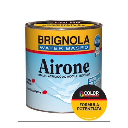 Smalto acrilico lucido ad acqua inodore Airone Brignola ML.750 bianco lucido